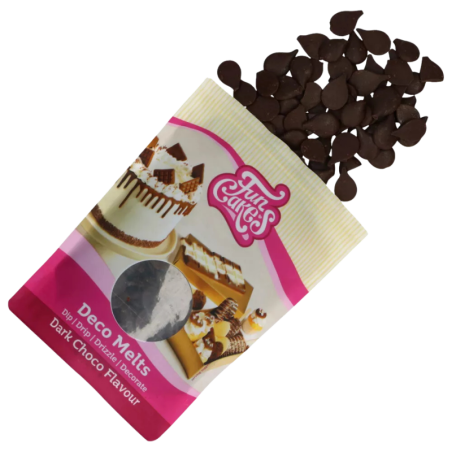 op. 250 g Czekoladowa polewa cukiernicza w postaci łatwych do rozpuszczania kawałków - Deco Melts Dark Choco Flavour Fun Cakes