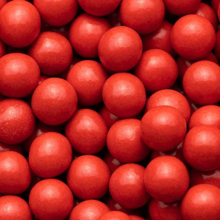 op. 130 g Czerwone chrupiące kulki czekoladowe do dekoracji - śr. 20 mm - choco crispy balls lipstick red - Fun Cakes