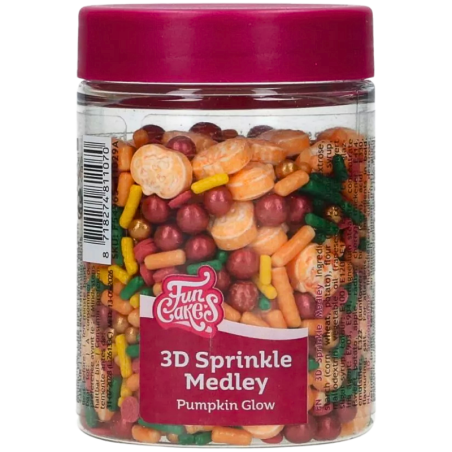 op. 70 g Pumpkin Glow - mieszanka posypek cukrowych do dekoracji babeczek - 3D Sprinkle Medley Fun Cakes
