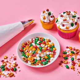 op. 70 g Mistletoe Kisses - świąteczna mieszanka posypek cukrowych do dekoracji babeczek - 3D Sprinkle Medley Fun Cakes