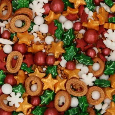 op. 70 g Mistletoe Kisses - świąteczna mieszanka posypek cukrowych do dekoracji babeczek - 3D Sprinkle Medley Fun Cakes