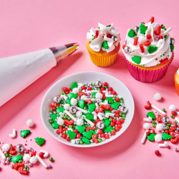 op. 70 g Christmas Wishes - świąteczna mieszanka posypek cukrowych do dekoracji babeczek - 3D Sprinkle Medley Fun Cakes