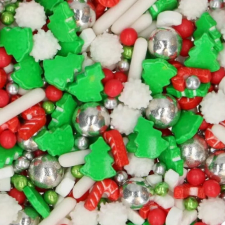 op. 70 g Christmas Wishes - świąteczna mieszanka posypek cukrowych do dekoracji babeczek - 3D Sprinkle Medley Fun Cakes