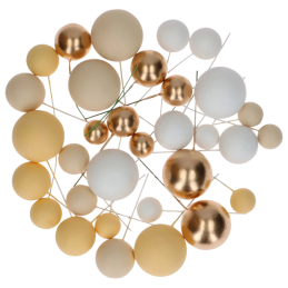 op. 32 szt. Żółty zestaw kul dekoracyjnych do ozdabiania tortów - Lemon Ombre & Gold Decorative Ball Set