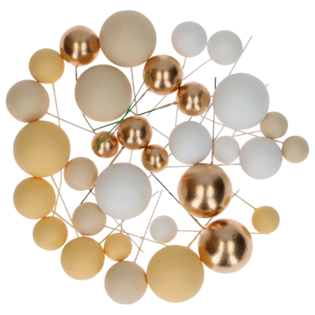 op. 32 szt. Żółty zestaw kul dekoracyjnych do ozdabiania tortów - Lemon Ombre & Gold Decorative Ball Set