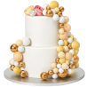 op. 32 szt. Żółty zestaw kul dekoracyjnych do ozdabiania tortów - Lemon Ombre & Gold Decorative Ball Set
