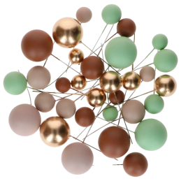 op. 32 szt. Beżowy zestaw kul dekoracyjnych do ozdabiania tortów - Earthy Tones & Gold Decorative Ball Set