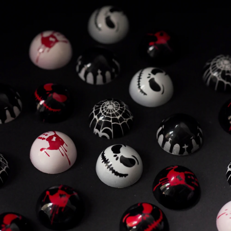 op. 4 szt. Stemple silikonowe do dekoracji pralin na Halloween - Haunted Collection makeat Chocolate World