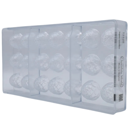 CW12128 Chocolate World - forma z poliwęglanu do pralin w kształcie szyszki - śr. 28 x wys. 23 mm / poj. 11 g x 21 pralin