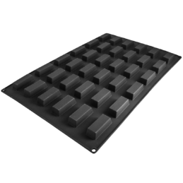 SQ069 Finanziere Silikomart - cukiernicza forma silikonowa - sztabki - dł. 70 x szer. 26 x wys. 20 mm / poj. 32 ml x 36 porcji