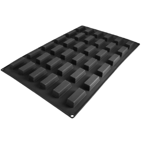 SQ069 Finanziere Silikomart - cukiernicza forma silikonowa - sztabki - dł. 70 x szer. 26 x wys. 20 mm / poj. 32 ml x 36 porcji