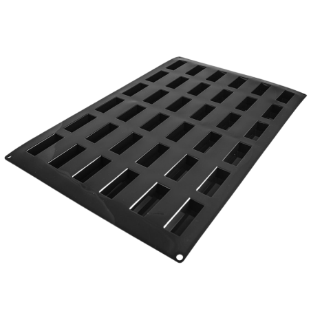 SQ069 Finanziere Silikomart - cukiernicza forma silikonowa - sztabki - dł. 70 x szer. 26 x wys. 20 mm / poj. 32 ml x 36 porcji