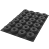SQ059 Donuts Silikomart - cukiernicza forma silikonowa do pączków z dziurką - śr. 85 x wys. 29 mm / poj. 133 ml x 24 porcje
