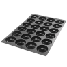 SQ059 Donuts Silikomart - cukiernicza forma silikonowa do pączków z dziurką - śr. 85 x wys. 29 mm / poj. 133 ml x 24 porcje