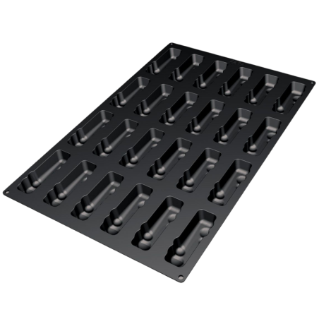 SQ038 Bulles Silikomart - cukiernicza forma silikonowa - dł. 120 x szer. 35 x wys. 30 mm / poj. 106 ml x 24 porcje