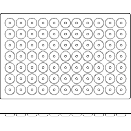 SQ033 Mini Savarin Silikomart - cukiernicza forma silikonowa - śr. 41 x wys. 12 mm / poj. 12 ml x 77 porcji