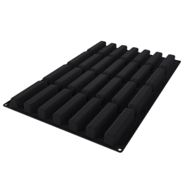 SQ083 Stripe Éclair Silikomart - cukiernicza forma silikonowa - dł. 130 x szer. 28 x wys. 28 mm / poj. 95 ml x 28 porcji
