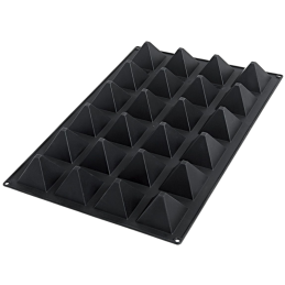 SQ057 Pyramid Silikomart - cukiernicza forma silikonowa - piramidki - dł. 72 x szer. 72 x wys. 60 mm / poj. 118 ml x 24 porcje