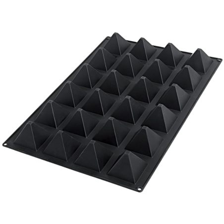 SQ057 Pyramid Silikomart - cukiernicza forma silikonowa - piramidki - dł. 72 x szer. 72 x wys. 60 mm / poj. 118 ml x 24 porcje