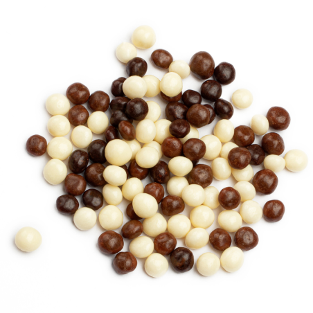 op. 500 g Crunchy Choco Trio Mix - chrupiące kuleczki ryżowe w polewie czekoladowej - śr. 4 mm