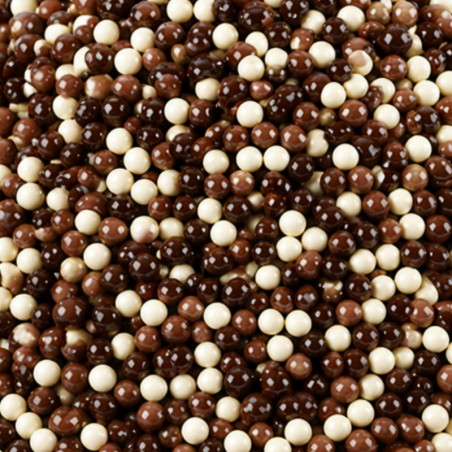 op. 500 g Crunchy Choco Trio Mix - chrupiące kuleczki ryżowe w polewie czekoladowej - śr. 4 mm