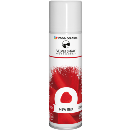 op. 250 ml Czerwony zamsz spożywczy w sprayu - barwnik strukturalny - New Red V10c Food Colours