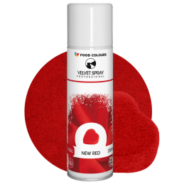 op. 250 ml Czerwony zamsz spożywczy w sprayu - barwnik strukturalny - New Red V10c Food Colours