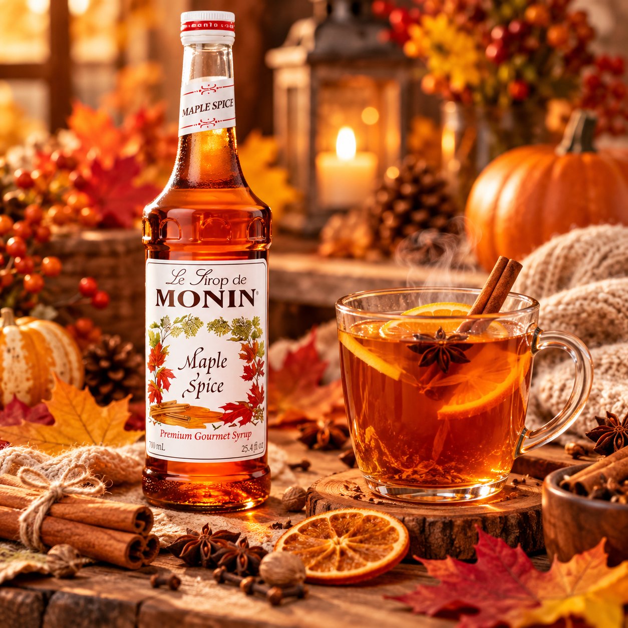 Syrop klonowy z przyprawami korzennymi Maple Spice Monin do kawy