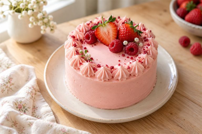 Tort bento o średnicy 12 cm w pastelowym kremie z napisem i różyczkami z kremu, w pudełku