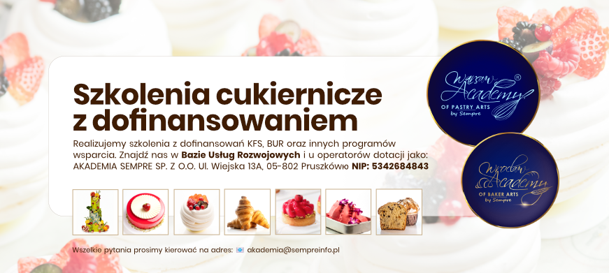 Dofinansowanie na szkolenia cukiernicze.