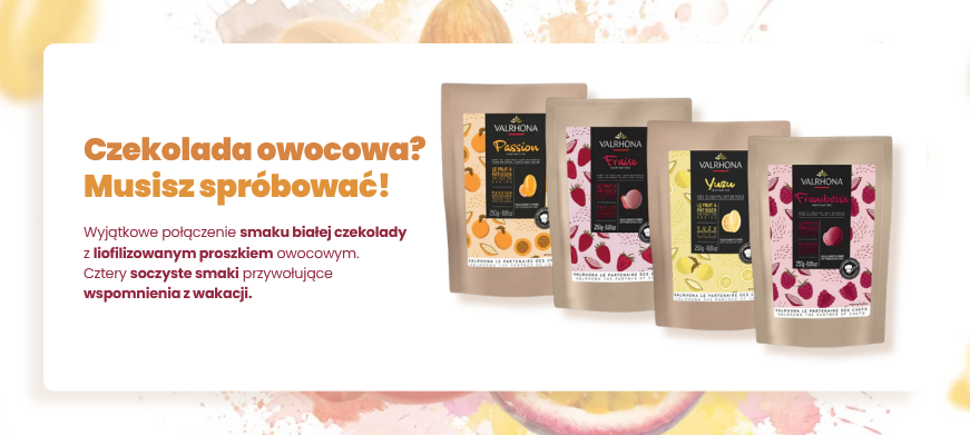 Czekolada owocowa marki Valrhona.
