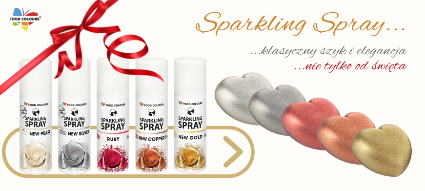 Błyszczące barwniki spożywcze w sprayu do dekoracji